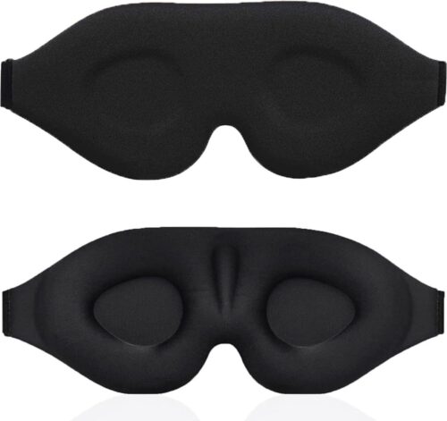 Slaapmasker - lichtblokkerend oogmasker voor mannen en vrouwen - zacht en ademend - verstelbare riem - yoga reizen - zwart
