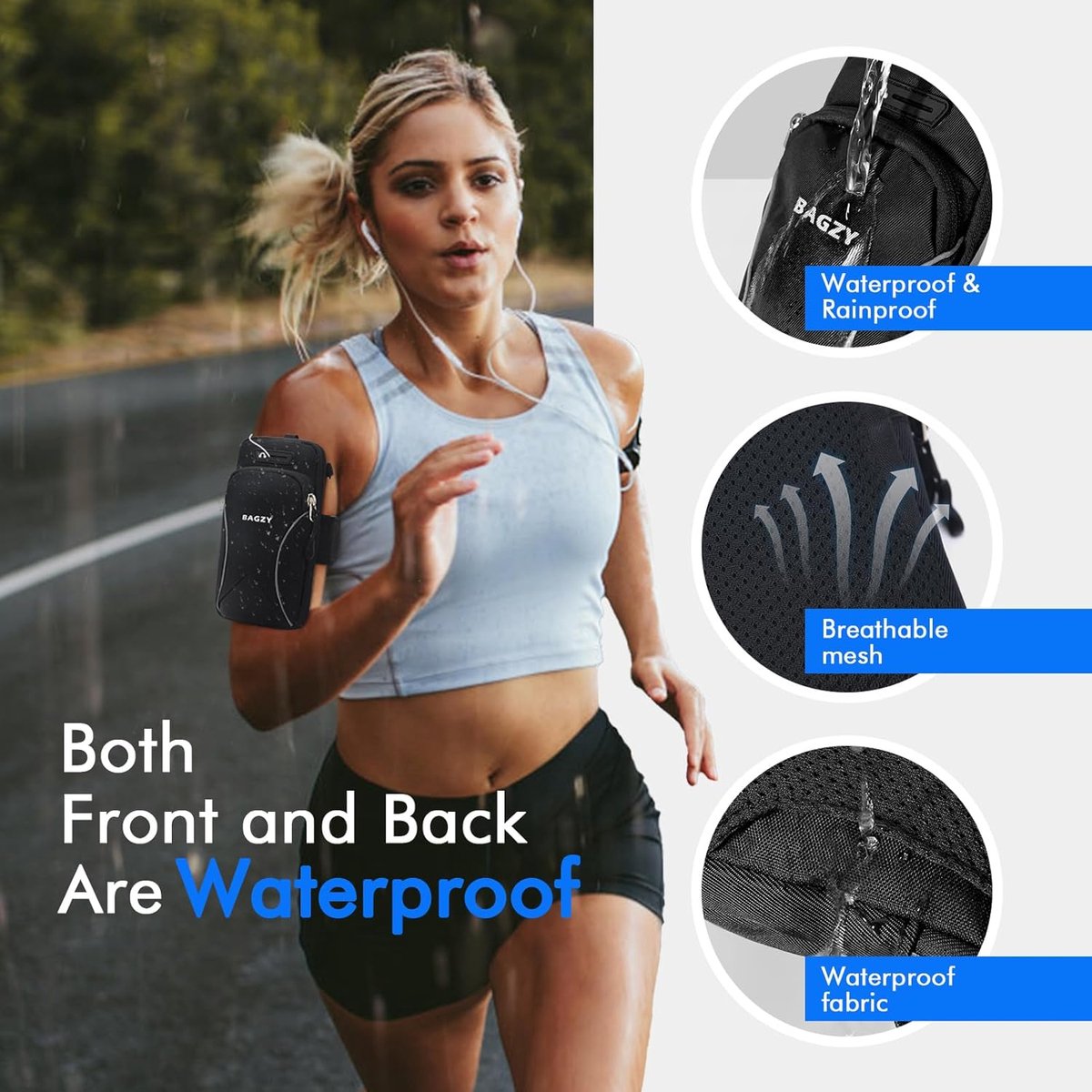 Sport Mobiele Telefoonhoes Joggen, 7,0 Inch Smartphonetas Voor Armschouder Mobiele Telefoonhouder, Sportschool Hardlopen Yoga-Accessoires (Blauw)