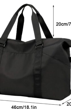 Sporttas dames / heren met natvak, vrije tijd handtas opvouwbaar gym tas shopping-bag weekendtas reistas, zwart