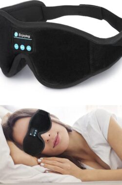 Usoun Bluetooth Oogmasker 3D Slaapmasker Hoofdtelefoon Ingebouwde HD-luidspreker Draadloze Muziek Hoofdband – Perfect voor Zijslapers Yoga Meditatie Slapeloosheid