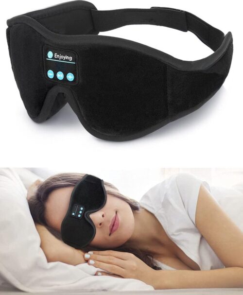 Usoun Bluetooth Oogmasker 3D Slaapmasker Hoofdtelefoon Ingebouwde HD-luidspreker Draadloze Muziek Hoofdband - Perfect voor Zijslapers Yoga Meditatie Slapeloosheid