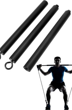 Weerstandsband Bar Pilates Bar voor Krachttraining en Cardio-oefening – 108 cm – Max Belasting 800 lbs (Draagbare Afneembare Stick x3)