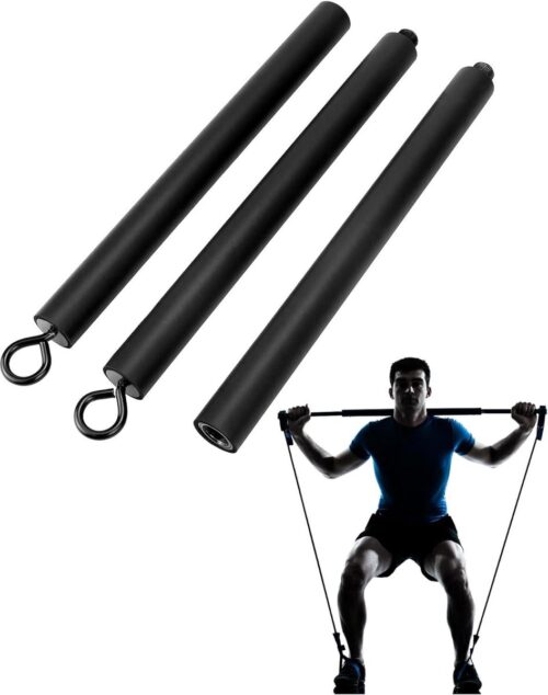 Weerstandsband Bar Pilates Bar voor Krachttraining en Cardio-oefening - 108 cm - Max Belasting 800 lbs (Draagbare Afneembare Stick x3)