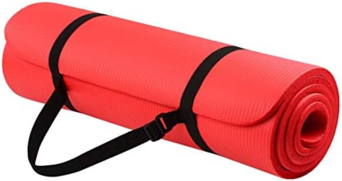 Yoga Mat Extra Dik - Fitness Mat Extra Dik - Rood - 180.34x60.96 CM