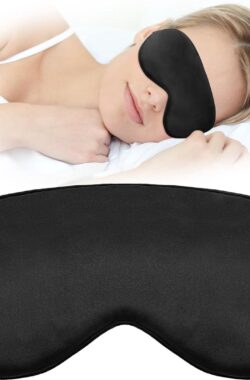 Zacht ademend slaapmasker voor dames en heren – verstelbare band – zwart