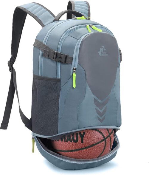 35L basketbalvoetbalrugzak met balcompartiment aan de onderkant, grote capaciteit sportrugzakuitrusting sporttas voor jongens meisjes atleten
