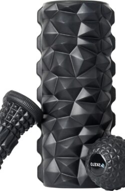 3D-textuurmassage fasciarollenset – klein zwart EVA-foamroller voor yoga pilates