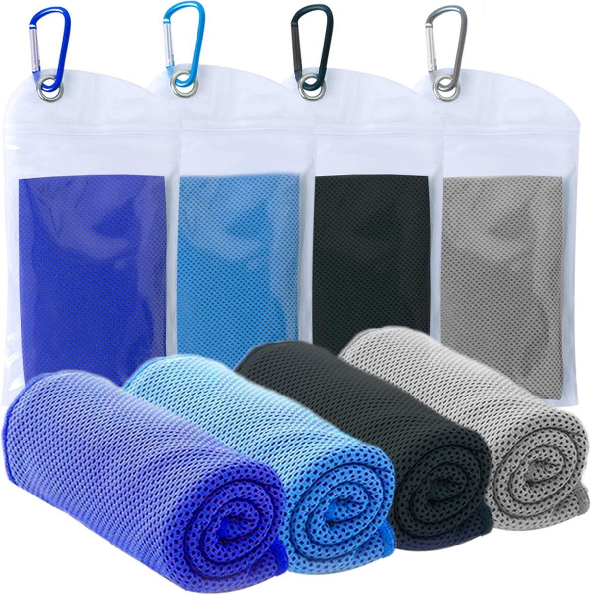 40 x 30 cm verkoelende handdoeken, 4 stuks verkoelende handdoek voor hals en gezicht, fitnesshanddoeken, yoga, golf, camping, outdoor-sporthanddoek, onmiddellijke koeling