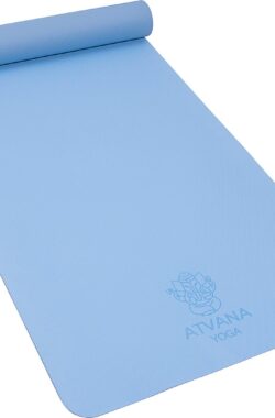 Atvana® Yoga Mat Minimal – Ganesha – anti slip – extra dik – extra breed – Blauw – Vishuddha Blue