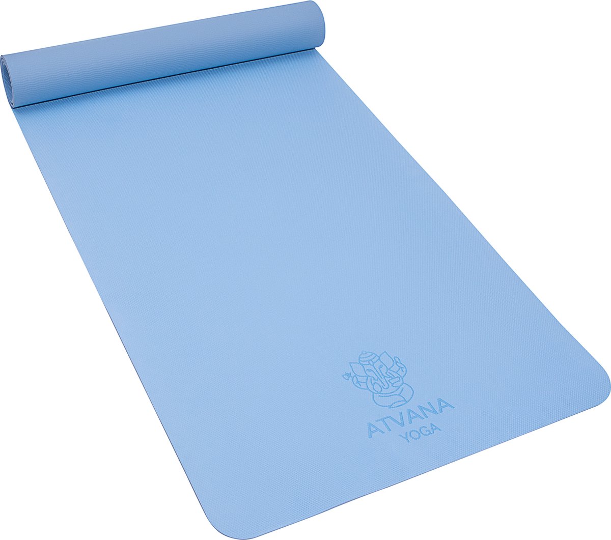 Atvana® Yoga Mat Minimal - Ganesha - anti slip - extra dik - extra breed - Blauw - Vishuddha Blue