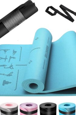 Extra dikke huidvriendelijke TPE yogamat voor gymnastiek stretching – antislip met draagriem en tas – 183 x 61 cm