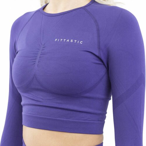 Fittastic Sportswear - Blauwe long sleeve sporttop dames - Long sleeve dames Blauw - Long sleeve met duimgat - Sportshirt met lange mouwen - Maat S - Sweat-proof long sleeve - Long sleeve gymwear - Yoga shirt - Running shirt - Dames - S - Blauw