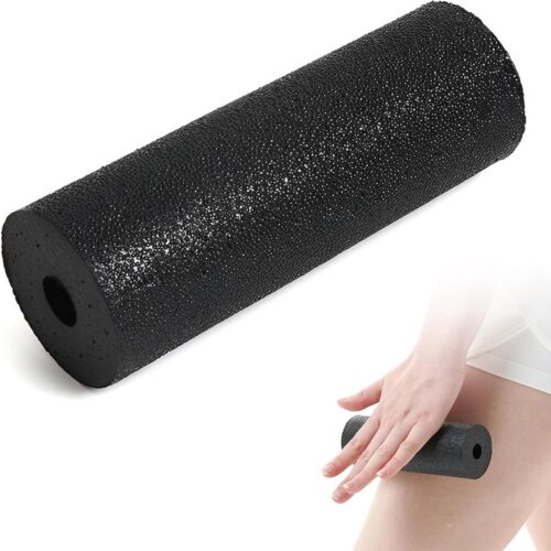 Foam Roller rugmassagerol voor fasciaoefeningen - spierhersteller voor fitness en yoga - spierherstel - zwart