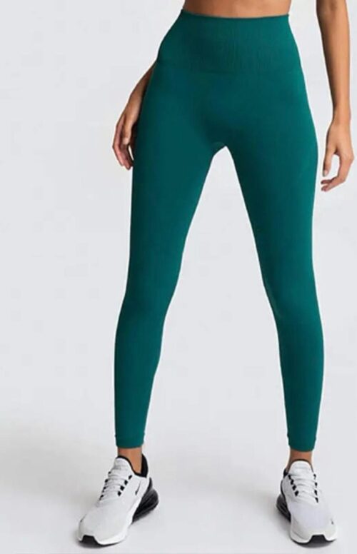 Gymset SOFT - 3delig - Maat M - Groen - Fitness Kleding - Sportoutfit - Sportlegging - Sporttop - Fitness set - Fitness legging en top - Gymlegging en top - Yogaset - Yoga legging en top