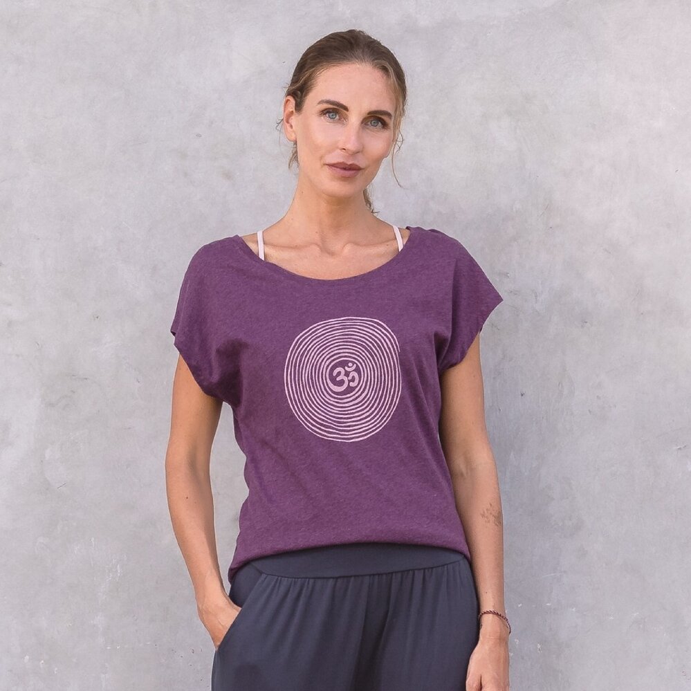 Jaya Biokatoen Om Yoga T-Shirt - Purple Melange