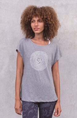 Jaya Loose fit Yoga T-Shirt Om – Grey Melange