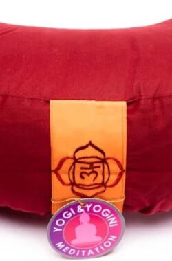 Meditatiekussen Halve Maan Chakra 1 – 33×13 cm – Rood – Katoen – meditatiekussen, bolster yoga, meditatiekussens, yogamat, meditatie kussen halve maan, meditatie kussen, meditatiekussen rond