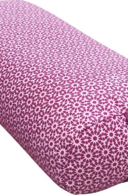 Om Namaste Design Yogabolster Ovale Bolster voor Yoga – Ovaal Design – Roze & Paars – Pink Flower