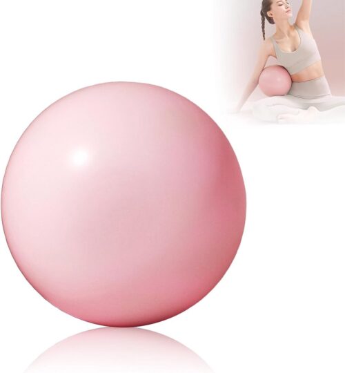 Pilatesbal - 25 cm antislip oefenbal & superlichte bekkenbodembal met zwangerschapsoefeningen - vuilafstotend en klimaatvriendelijk tot 100 kg kleine oefenbal Sakura poeder