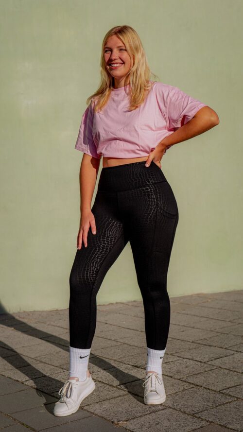 Pink Coconut - High waist - pocket - legging - sportlegging - dames - Michelle - Yoga - Running - Fitness - met zakken - Zwart maat L