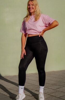 Pink Coconut – High waist – pocket – legging – sportlegging – dames – Michelle – Yoga – Running – Fitness – met zakken – Zwart maat M
