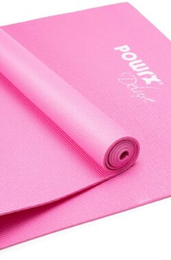 PowrX Yogamat met tas voor thuistraining | Antislip 68″ x 24″ roze trainingsmat, 0,15″ dikte | Grote training voor dames, meditatiemat extra dik