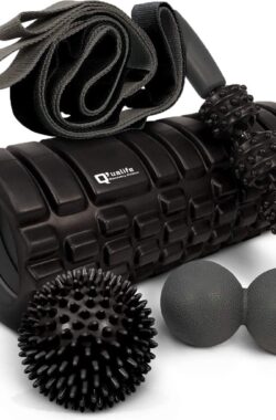 Q’ualife® Foam Roller – Massage Roller – Massage bal – Fitness – Yoga – Fascia – Bindweefsel – 5 delige set – Zwart