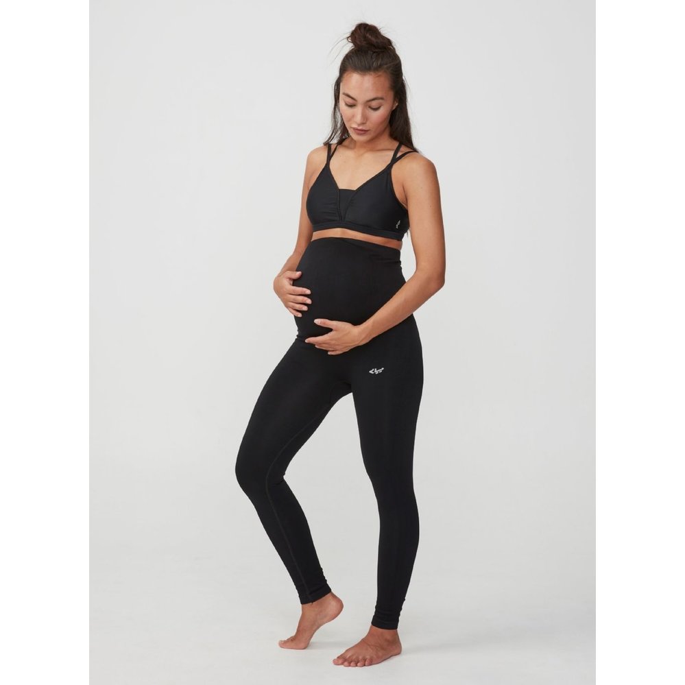 Rohnisch Yoga Legging Maternity Seamless Tights - Black