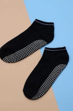 Sokken – Yoga sokken – Anti slip – Zwarte sport sokken – Zwart met wit – One size stretch sokken