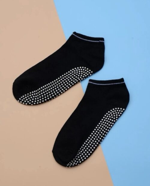 Sokken - Yoga sokken - Anti slip - Zwarte sport sokken - Zwart met wit - One size stretch sokken