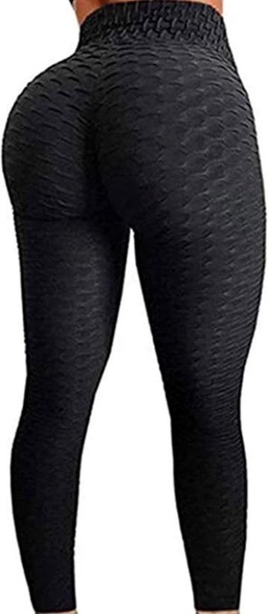 Sportlegging Dames High Waist maat L - Anti Cellulite / Cellulitis - Scrunch Butt - Sportbroek - Sport Legging Voor Fitness / Yoga / Vrije Tijd - Comfortabel - size L - Zwart / tiktok / sportschool
