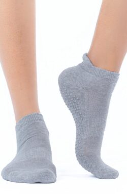 Topsocks yoga sokken met badstof zool en ati-slip nopjes kleur: grijs maat: 35-40