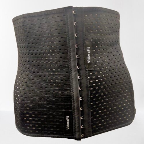 Vidirafit Waist Trainer Afslank Riem maat L Zwart met Hakken zeer Rekbaar Slimming Belt