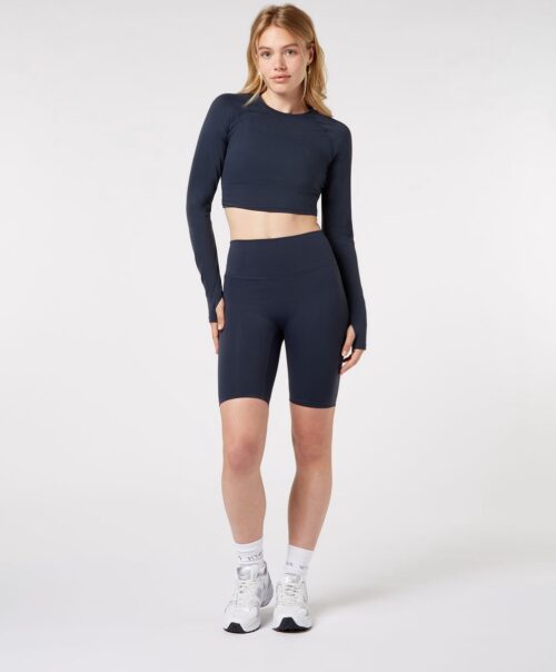 YO-GAYA - Legging Short - Deep Ocean Blue - Maat - S - Fitness - Sportkleding