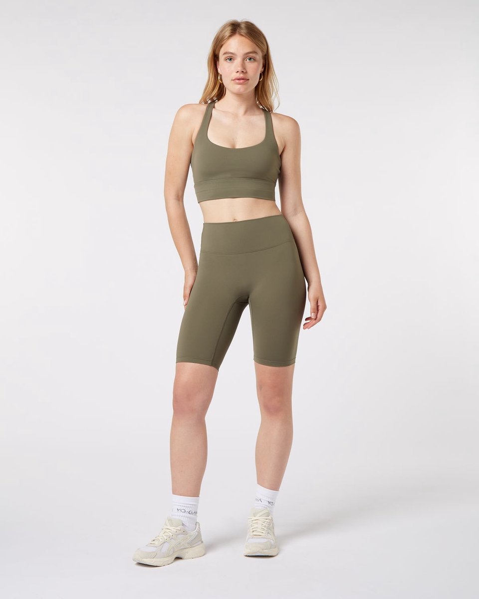 YO-GAYA - Legging Short - Olive Green - Maat - M - Fitness - Sportkleding