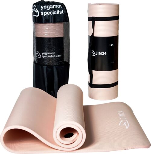 Yoga Mat - Fitness Mat Zalmroze - Sport Mat - 15mm - Extra dik - Incl. draagtas