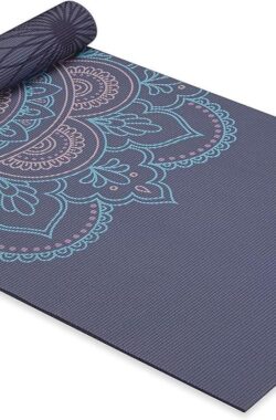 Yoga Mat Premium Print Reversible Extra Thick Non-Slip Exercise and Fitness Mat for All Types of Yoga Pilates and Floor Trainings – Purple Illusion – 6 mm