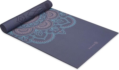 Yoga Mat Premium Print Reversible Extra Thick Non-Slip Exercise and Fitness Mat for All Types of Yoga Pilates and Floor Trainings - Purple Illusion - 6 mm