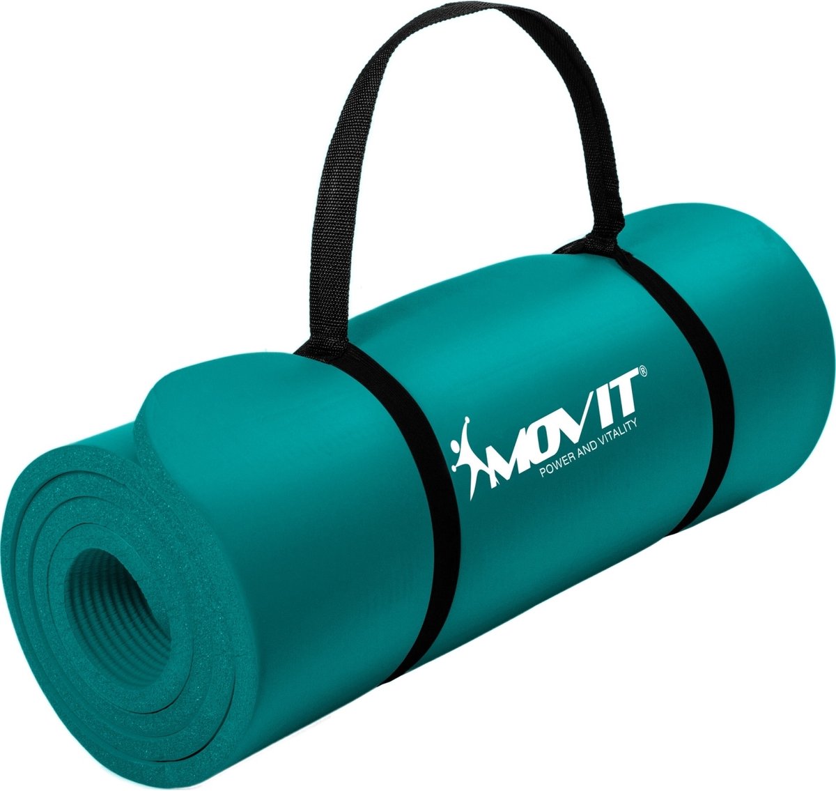 Yoga mat - Yogamat - Fitness mat - Sport mat - Fitness matje - Pilates mat - Oprolbaar - Inclusief handgreep - 183 x 60 x 1 cm - Petrol