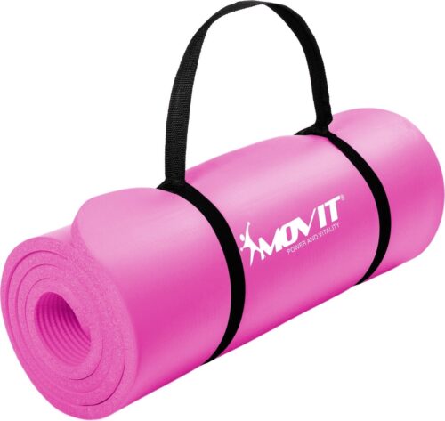 Yoga mat - Yogamat - Fitness mat - Sport mat - Fitness matje - Pilates mat - Oprolbaar - Inclusief handgreep - 183 x 60 x 1 cm - Roze