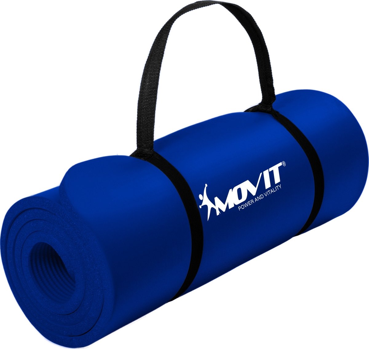 Yoga mat - Yogamat - Fitness mat - Sport mat - Fitness matje - Pilates mat - Oprolbaar - Inclusief handgreep - 190 x 60 x 1.5 cm - Koningsblauw