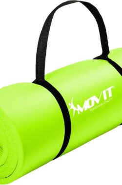 Yoga mat – Yogamat – Fitness mat – Sport mat – Fitness matje – Pilates mat – Oprolbaar – Inclusief handgreep – 190 x 60 x 1.5 cm – Lichtgroen