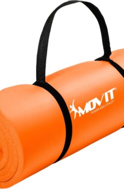 Yoga mat – Yogamat – Fitness mat – Sport mat – Fitness matje – Pilates mat – Oprolbaar – Inclusief handgreep – 190 x 60 x 1.5 cm – Oranje