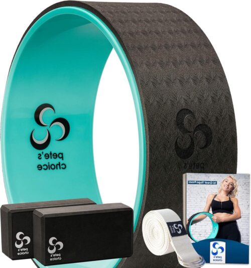 Yoga wiel met eBook & Yoga Strap - Comfortabel en duurzaam Accessoire voor Yoga Evenwicht | Flexibiliteit verhogen | Ideale Home Yoga Kit