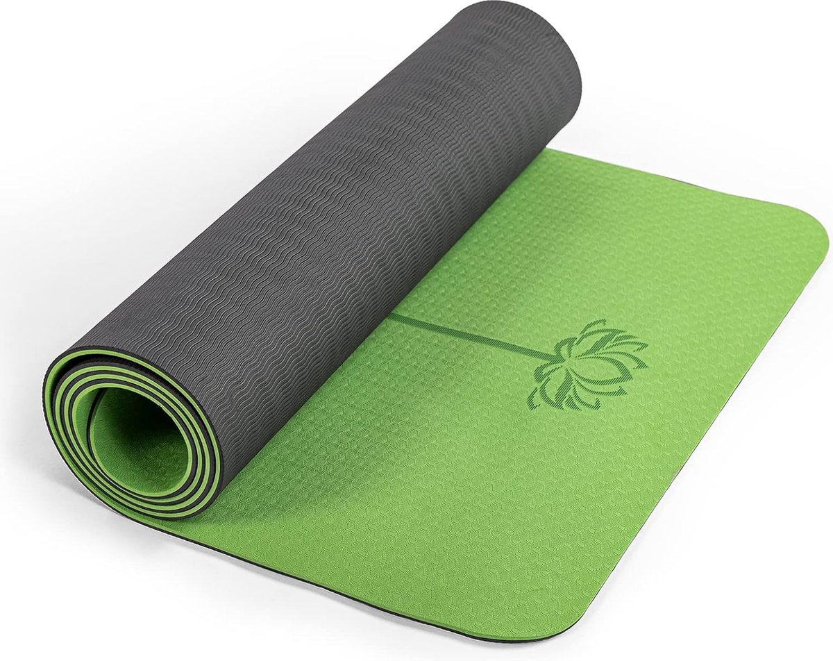 Yogamat antislip gymnastiekmat TPE fitnessmat voor yoga oefenmat met draagband sportmat 183 cm x 61 cm x 0,6/0,8 cm