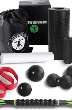 10-delig fasciaset met foam roller en massageroller voor rug, wervelkolom en nek – inclusief fasciaball