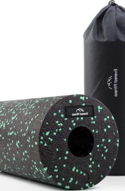 30 cm medium hard zwart-groen incl. boekje professionele fasciarol rug wervelkolom – Foam Roller Fitness Roll Yoga Massage Roller