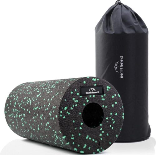 30 cm medium hard zwart-groen incl. boekje professionele fasciarol rug wervelkolom - Foam Roller Fitness Roll Yoga Massage Roller