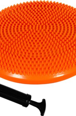 Balanskussen – Balanskussen volwassenen – Wiebelkussen – Ergonomisch – Balans kussen – 33 cm diameter – Inclusief pomp – 7 cm – Oranje