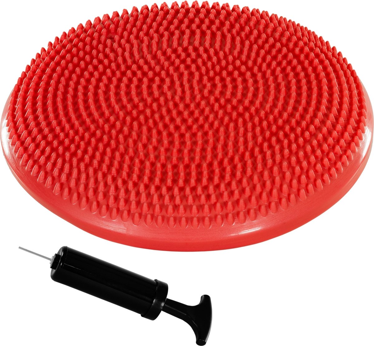 Balanskussen - Balanskussen volwassenen - Wiebelkussen - Ergonomisch - Balans kussen - 33 cm diameter - Inclusief pomp - 7 cm - Rood